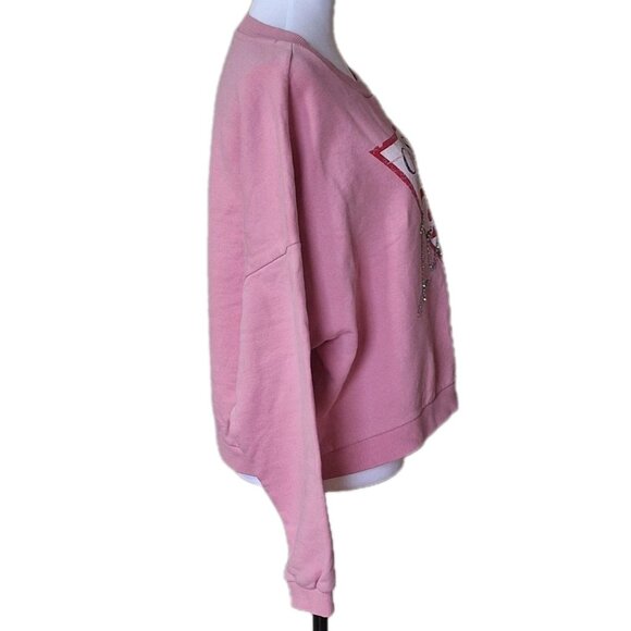 GUESS ICON PINK SWEATSHIRT SIZE LARGE - Picture 5 of 7